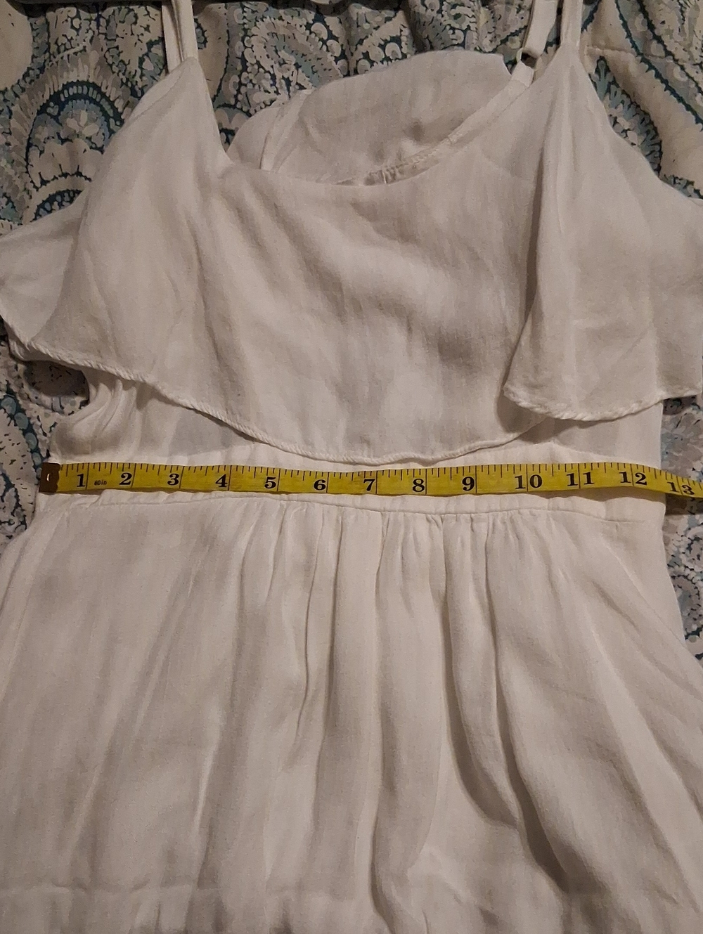 Esley White and Green Striped High-Low Spaghetti Strap Dress - Picture 5 of 6